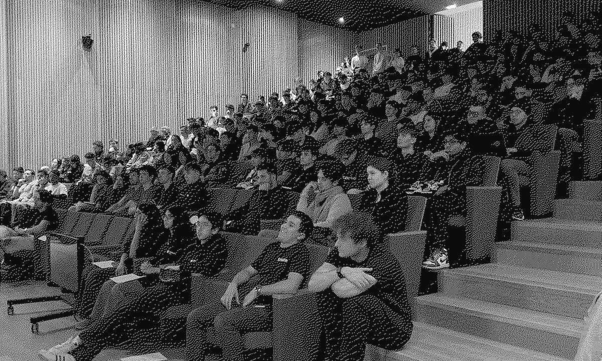 Hackers in the lecture theatre at CentraleSupélec, Paris